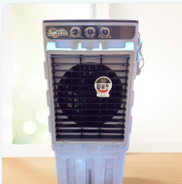 Raghuvir 18’ FORTUNE TOWER Air Cooler - Glass Top, 90L Tank, 3 Side Honey Combpad
